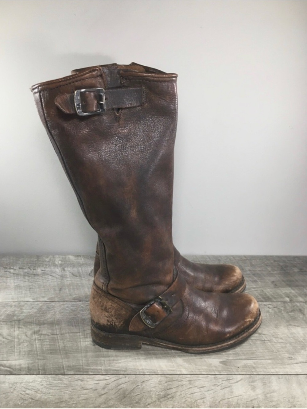 FRYE 77609 Veronica Slouch Brown Leather Women's Riding Booties Boots Size 7 B